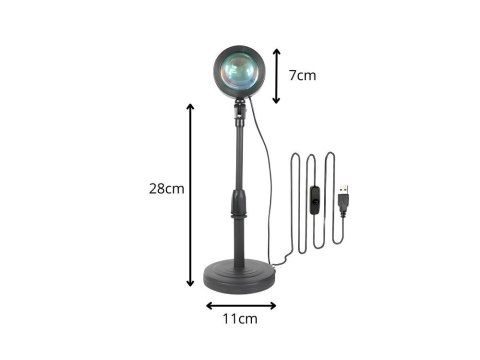 Projektor lampa lampka zachód wschód imitacja słońca led rgb usb + pilot Projektor lampa lampka zachód wschód imitacja słońca led rgb usb + pilot