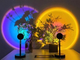 Projektor lampka zachód wschód imitacja słońca metalowa led rgb usb + pilot