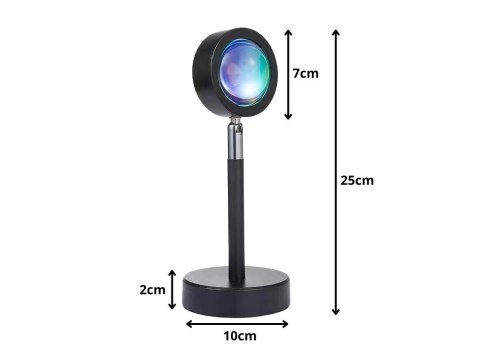 Projektor lampka zachód wschód imitacja słońca metalowa led rgb usb + pilot Projektor lampka zachód wschód imitacja słońca metalowa led rgb usb + pilot
