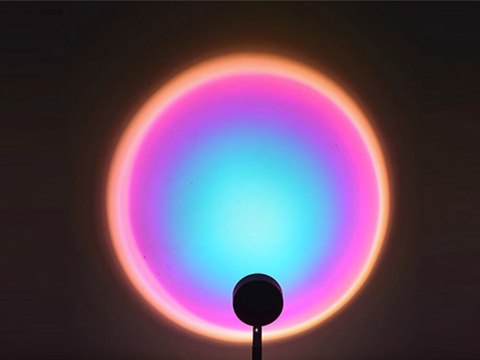 Projektor lampka zachód wschód imitacja słońca metalowa led rgb usb + pilot Projektor lampka zachód wschód imitacja słońca metalowa led rgb usb + pilot