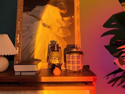 Projektor lampka zachód wschód imitacja słońca metalowa led rgb usb + pilot Projektor lampka zachód wschód imitacja słońca metalowa led rgb usb + pilot