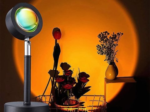 Projektor lampka zachód wschód imitacja słońca metalowa led rgb usb + pilot Projektor lampka zachód wschód imitacja słońca metalowa led rgb usb + pilot