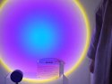 Projektor lampka zachód wschód imitacja słońca metalowa led rgb usb + pilot