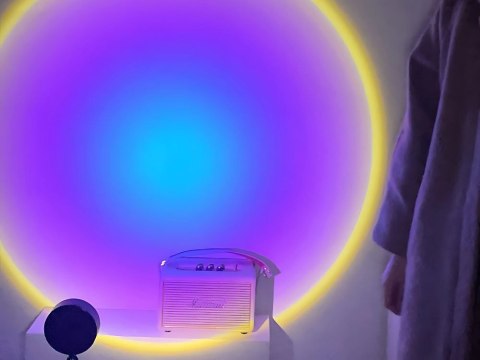 Projektor lampka zachód wschód imitacja słońca metalowa led rgb usb + pilot Projektor lampka zachód wschód imitacja słońca metalowa led rgb usb + pilot