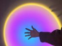 Projektor lampka zachód wschód imitacja słońca metalowa led rgb usb + pilot