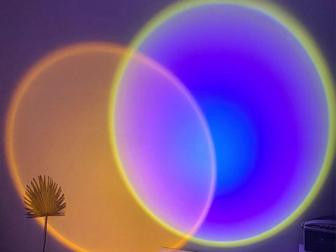 Projektor lampka zachód wschód imitacja słońca metalowa led rgb usb + pilot Projektor lampka zachód wschód imitacja słońca metalowa led rgb usb + pilot