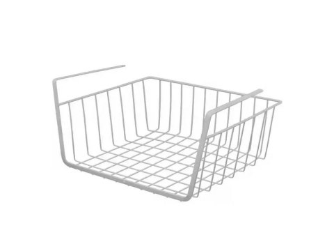 Kosz podwieszany pod półkę kosz metalowy organizer koszyk kuchenna biała Kosz podwieszany pod półkę kosz metalowy organizer koszyk kuchenna biała