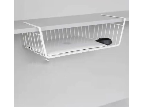 Kosz podwieszany pod półkę kosz metalowy organizer koszyk kuchenna biała Kosz podwieszany pod półkę kosz metalowy organizer koszyk kuchenna biała