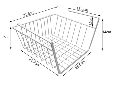 Kosz podwieszany pod półkę kosz metalowy organizer koszyk kuchenna biała Kosz podwieszany pod półkę kosz metalowy organizer koszyk kuchenna biała