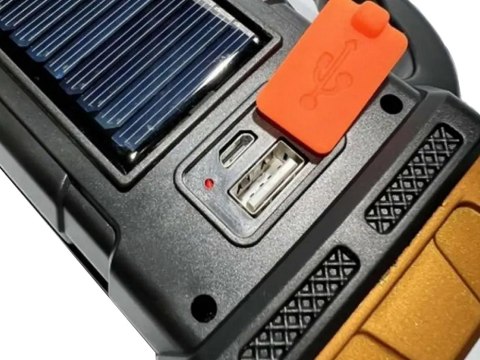 Latarka solarna przenośna lampka akumulatorowa led cob powerbank reflektor Latarka solarna przenośna lampka akumulatorowa led cob powerbank reflektor