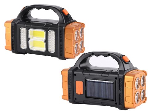 Latarka solarna przenośna lampka akumulatorowa led cob powerbank reflektor Latarka solarna przenośna lampka akumulatorowa led cob powerbank reflektor