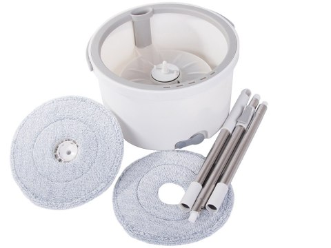 Mop obrotowy rotacyjny 360 spin wiadro zestaw 2x nakładki mikrofibra Mop obrotowy rotacyjny 360 spin wiadro zestaw 2x nakładki mikrofibra
