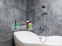 Półka łazienkowa do łazenki pod prysznic narożna loft wisząca haczyk biała