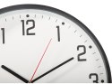 Zegar ścienny duży cichy 30cm okrągły wskazówkowy data temperatura drewno