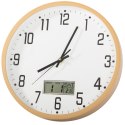 Zegar ścienny duży cichy 30cm okrągły wskazówkowy data temperatura sekundy