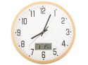 Zegar ścienny duży cichy 30cm okrągły wskazówkowy data temperatura sekundy