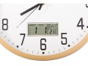 Zegar ścienny duży cichy 30cm okrągły wskazówkowy data temperatura sekundy
