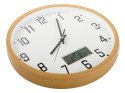 Zegar ścienny duży cichy 30cm okrągły wskazówkowy data temperatura sekundy