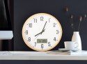 Zegar ścienny duży cichy 30cm okrągły wskazówkowy data temperatura sekundy