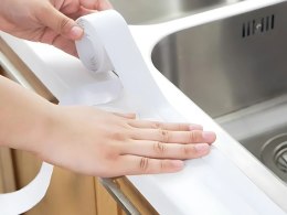 Biała taśma uszczelniająca do łazienki ściany wanny zlewu 3m mocny klej pvc