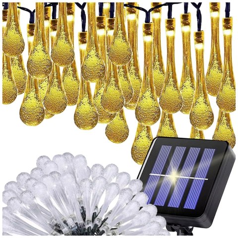 Lampki światełka solarne ogrodowe girlanda sople na taras balkon 50 led Lampki światełka solarne ogrodowe girlanda sople na taras balkon 50 led