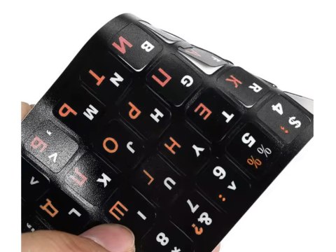 Naklejki nakładki nalepki na klawiaturę laptopa pc qwerty cyrlica 11x13mm Naklejki nakładki nalepki na klawiaturę laptopa pc qwerty cyrlica 11x13mm
