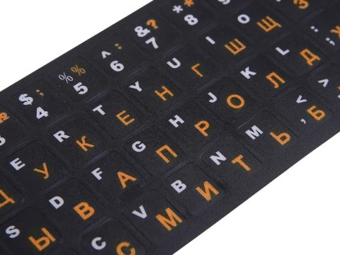 Naklejki nakładki nalepki na klawiaturę laptopa pc qwerty cyrlica 11x13mm Naklejki nakładki nalepki na klawiaturę laptopa pc qwerty cyrlica 11x13mm