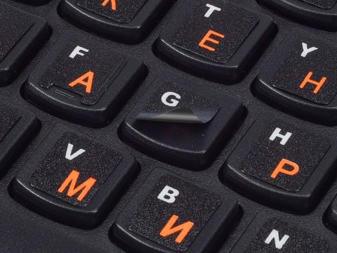 Naklejki nakładki nalepki na klawiaturę laptopa pc qwerty cyrlica 11x13mm Naklejki nakładki nalepki na klawiaturę laptopa pc qwerty cyrlica 11x13mm