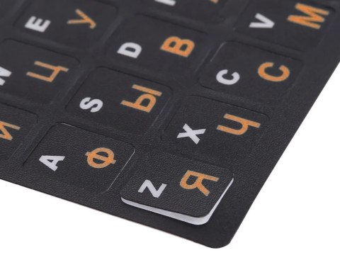 Naklejki nakładki nalepki na klawiaturę laptopa pc qwerty cyrlica 11x13mm Naklejki nakładki nalepki na klawiaturę laptopa pc qwerty cyrlica 11x13mm
