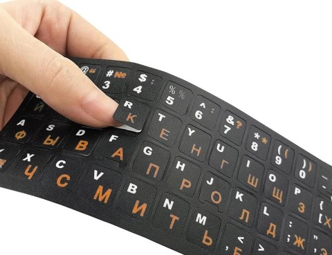 Naklejki nakładki nalepki na klawiaturę laptopa pc qwerty cyrlica 11x13mm Naklejki nakładki nalepki na klawiaturę laptopa pc qwerty cyrlica 11x13mm
