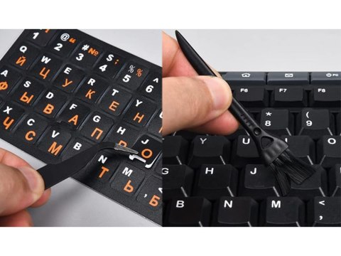 Naklejki nakładki nalepki na klawiaturę laptopa pc qwerty cyrlica 11x13mm Naklejki nakładki nalepki na klawiaturę laptopa pc qwerty cyrlica 11x13mm