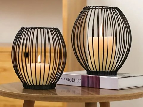 Świecznik metalowy dekoracyjny na świece 1 szt stojak lampion do domu taras Świecznik metalowy dekoracyjny na świece 1 szt stojak lampion do domu taras