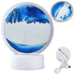 Lampa piaskowa 3d ruchomy dynamiczny piasek dekoracyjna biurko usb led rgb