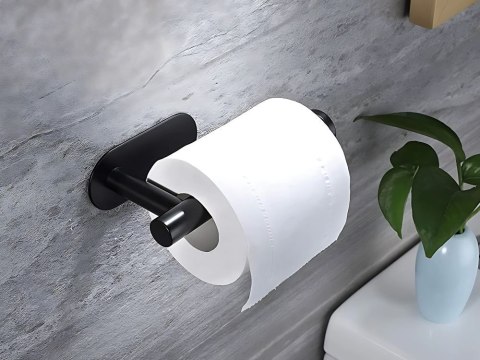Uchwyt na papier toaletowy wc samoprzylepny bez wiercenia czarny loft metal Uchwyt na papier toaletowy wc samoprzylepny bez wiercenia czarny loft metal