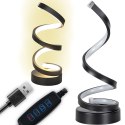 Lampa spiralna led biurkowa stołowa 3 barwy światła usb regulacja jasności