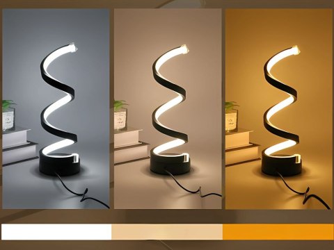 Lampa spiralna led biurkowa stołowa 3 barwy światła usb regulacja jasności Lampa spiralna led biurkowa stołowa 3 barwy światła usb regulacja jasności