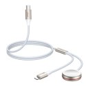 2W1 KABEL LIGHTNING DO IPHONE I ŁADOWARKA INDUKCYJNA DO APPLE WATCH USB-C 1.5M BIAŁY