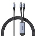 2W1 KABEL PRZEWÓD SPEEDY SERIES USB-C - USB-C / IPHONE LIGHTNING 100W 1.5M CZARNY