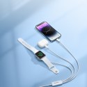 3W1 KABEL PRZEWÓD USB-A Z ŁADOWARKA INDUKCYJNĄ + 2X IPHONE LIGHTNING 1.2M BIAŁY