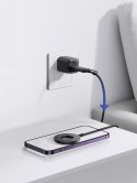 BEZPRZEWODOWA ŁADOWARKA MAGNETYCZNA 15W Z KABLEM USB / USB-C CZARNA