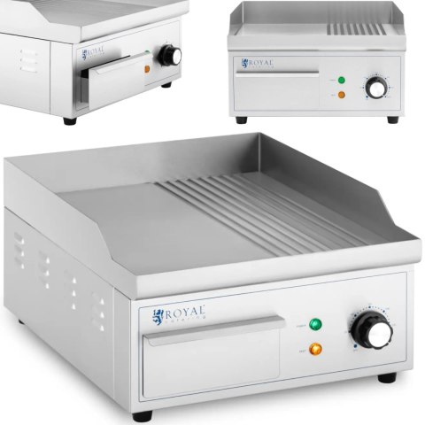 GRILL ELEKTRYCZNY PŁYTA GRILLOWA GŁADKA RYFLOWANA 360 X 380 MM 2000 W