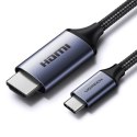 KABEL PRZEWÓD PRZEJŚCIÓWKA USB-C - HDMI 2.1 8K 60HZ 1.5M SZARY