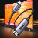 KABEL PRZEWÓD PRZEJŚCIÓWKA USB-C - HDMI 2.1 8K 60HZ 1.5M SZARY