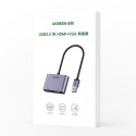 PRZEJŚCIÓWKA ADAPTER USB - HDMI + VGA SZARA