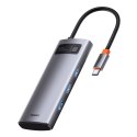 5W1 WIELOFUNKCYJNY HUB USB-C PD 100W HDMI 4K 3X USB 3.2 SZARY