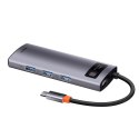 5W1 WIELOFUNKCYJNY HUB USB-C PD 100W HDMI 4K 3X USB 3.2 SZARY