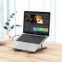 7W1 PODSTAWKA POD LAPTOPA HUB ADAPTER PD USB-C SD TF USB-A HDMI 100W SZARA