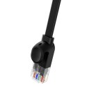 KABEL PRZEWÓD SIECIOWY ETHERNET CAT 6 RJ-45 1000MB/S PŁASKI 30M CZARNY