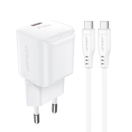 MINI ŁADOWARKA SIECIOWA PD 30W GAN + KABEL USB-C BIAŁA