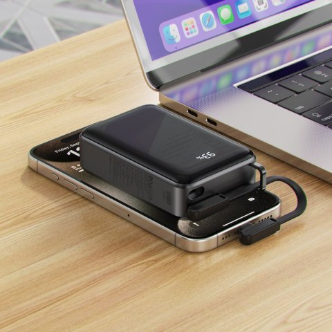 POWERBANK 20000MAH M4 PD 67W Z WBUDOWANYM KABLEM USB-C CZARNY POWERBANK 20000MAH M4 PD 67W Z WBUDOWANYM KABLEM USB-C CZARNY